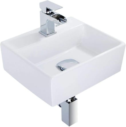 Kleine Vierkante Wastafel Onderbouw - Compact Wandmodel Wastafel