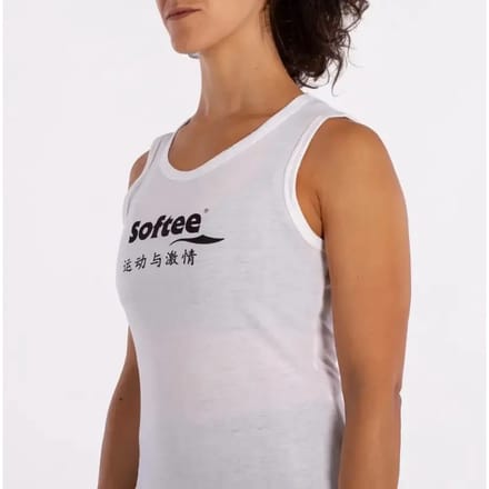 Softee Momentum mouwloos T-shirt voor dames Blanco - M