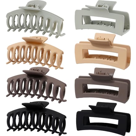8 stuks plastic matte haarklemmen haarspeldjes combinatieset eenvoudige antislip haarklem sterke grip E gray