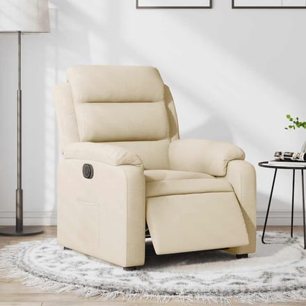 vidaXL - Fauteuil - verstelbaar - elektrisch - stof - crèmekleurig