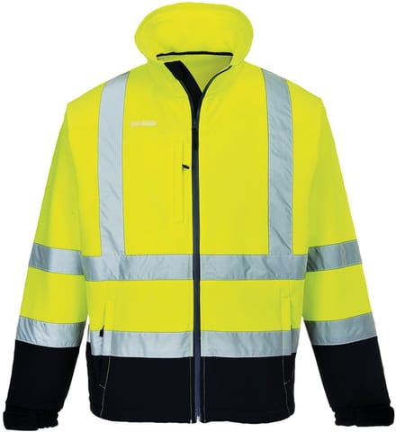 Portwest Hi-Vis contrast Softshell (3L) S425 - Geel/Marine - 5XL