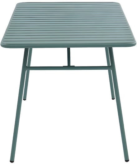 Vente-unique Tuintafel MIRMANDE van metaal - L160 cm - Amandelgroen