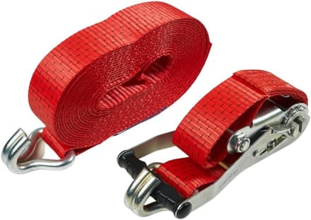 Spanband Ratel Sjorband 5 Ton 8 Meter Rood Met Punthaken