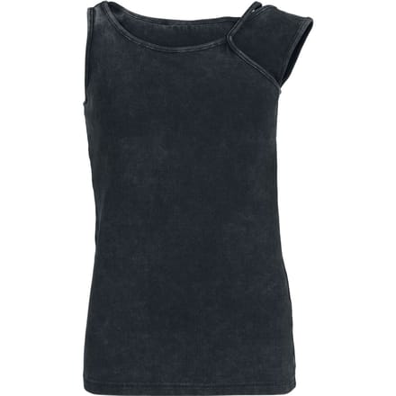 R.E.D. Rock-Engineered Design Zwarte mouwloze top met asymmetrische halslijn - Dames - M