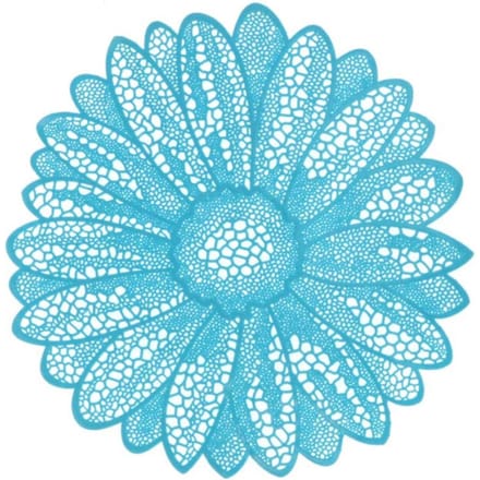 Unique Living placemat flower 38cm Ø light blue