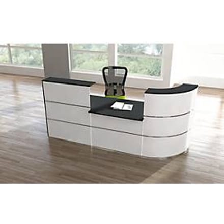 Balie Cento 5, 1 balie-hoekelement 90° met 1 tafel- en 1 balie-element