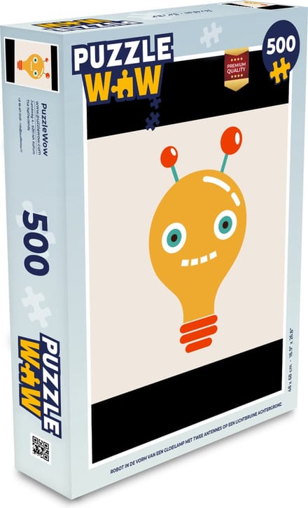 Puzzel Robot - Gloeilamp - Gezicht - Antenne - Kinderen - Legpuzzel - Puzzel 500 stukjes