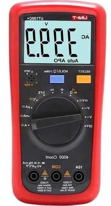 Digitale Multimeter - Spanning Stroom Tester - Elektronica Meten - Valbestendig 2m - 175x83x53mm - Rood Grijs