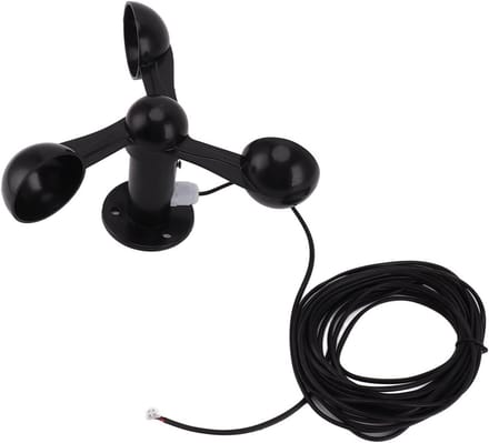 Anemometer Windmeter met 3 Cups - Weerstation Sensor voor Windsnelheid Meten