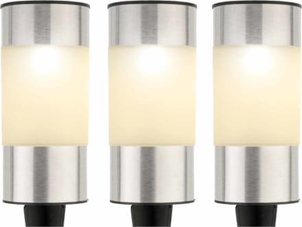 6x decoris solar prikspot - zilver - 14 cm - tuinverlichting - zonne-energie