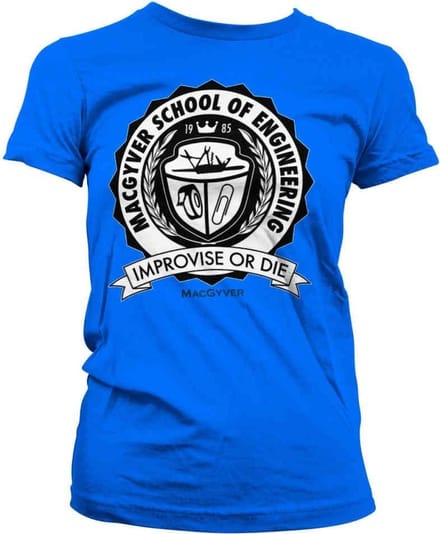 MacGyver Dames Tshirt -S- School Of Engineering Blauw