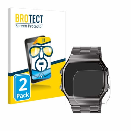 BROTECT - Screenprotector voor Casio A168WEGG-1BEF - Folie Beschermfolie transparant 2 Stuks