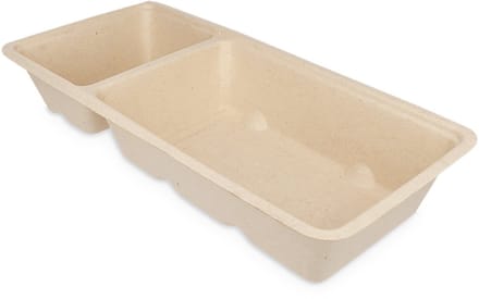 Snackbakje | A22 | Bagasse | PFAS-vrij | (A9+saus) | 500 stuks