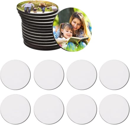 Blanco magneten - Decoratie magneten - Doe-het-zelf creaties - Sublimatie coating - 16 stuks 5 cm - Wit