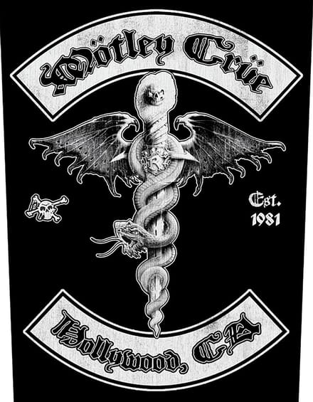 Motley Crue - Hollywood Rugpatch - Zwart