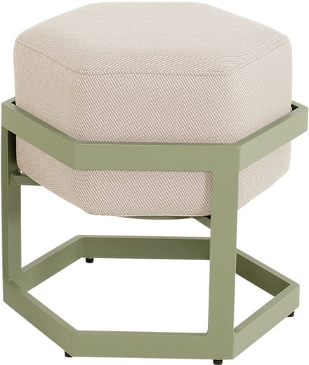 Hocker Esagono 48x41,5x47,5cm softes groen | Moderne voetenbank