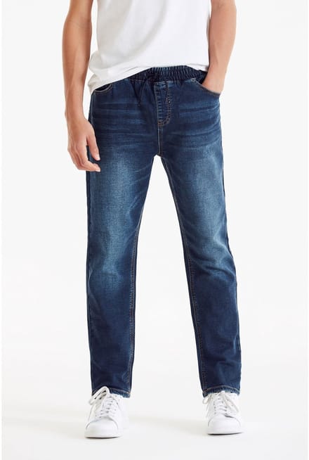 Next - Jongens - Jeans met stretch en elastische taille - Blauw