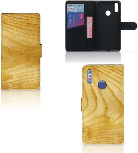 Huawei Y7 (2019) Book Style Case Licht Hout