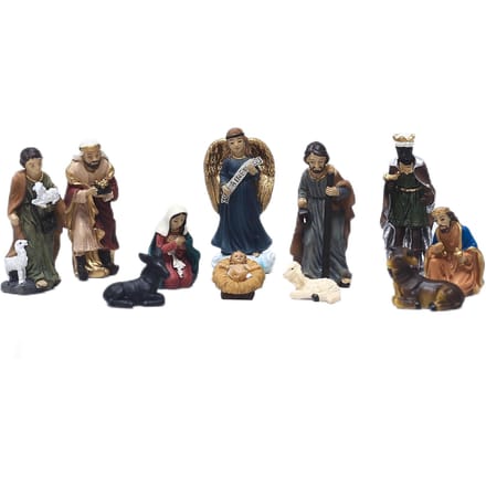 Kerststal Beeldjes Set Handbeschilderd Schattig Schaap Ezel Koe Decoratief Hars Kerst Kerststal black