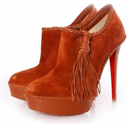 Bruin leren/suède platform laarzen