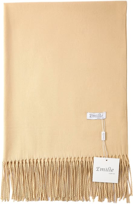 Emilie Collection - sjaal - omslagdoek - pashmina - beige - 200X70CM - 100% Gerecycled polyester