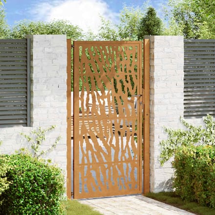 vidaXL - Poort - met - sporenontwerp - 100x200 - cm - weervast - staal