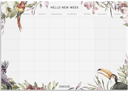 Fabrikten Weekplanner Tropisch - A4 - Engels - Familieplanner