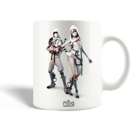 Mug en Céramique - Fortnite - White Ninja - 30cl - Compatible Lave-Vaisselle - Blanc