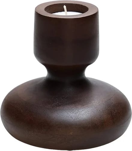 Kandelaar Colmor | Walnoot hout - walnut | 2 in 1 | Ø12 x H12 cm