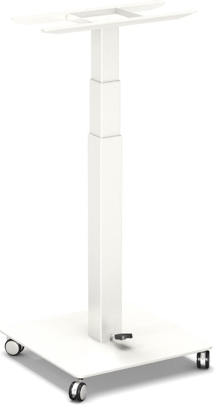 Worktrainer - TinyDesk klein Gasveer - Hoogte 70,3 - 108,5 cm - Zit-sta Bureau Frame - In hoogte verstelbaar Bureau Onderstel - Wit