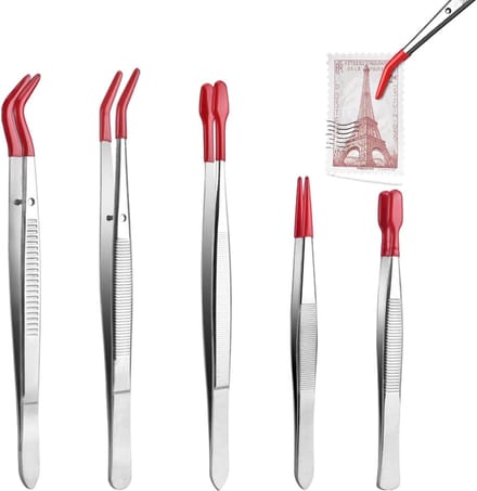 Knutsel Pincet - Precisie Tool - Sieraden Maken - Anti-statisch Ontwerp - 5 Stuks - Rood