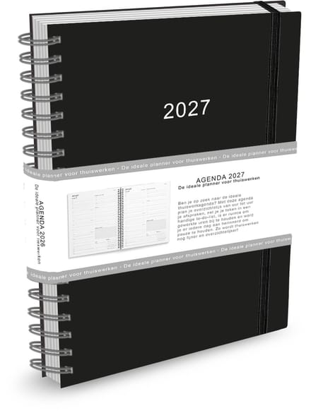 Agenda - 2027 - Thuiswerkagenda - Zwart - Groot - 17x24cm