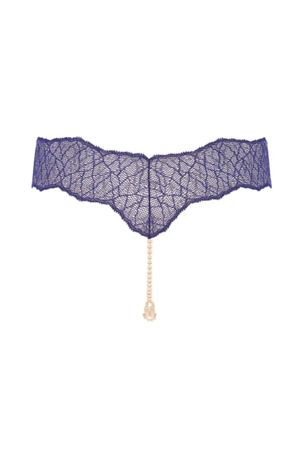 Bracli - Sydney Doppelter Perlenstring Blau - Luxus-Dessous Größe M