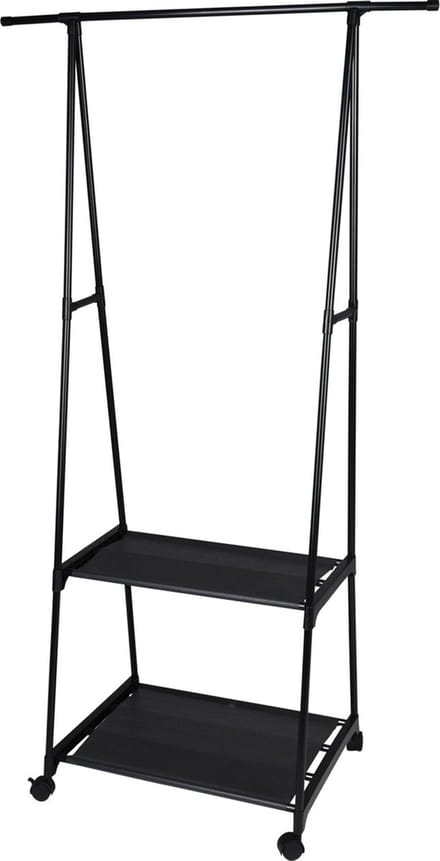 Storage Solutions - Kledingrek met 2 planken - zwart