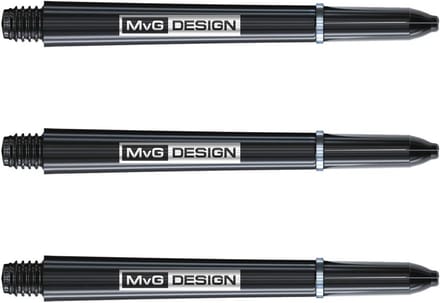 Dartpijlen Nylon Shafts Medium Zwart Zilver
