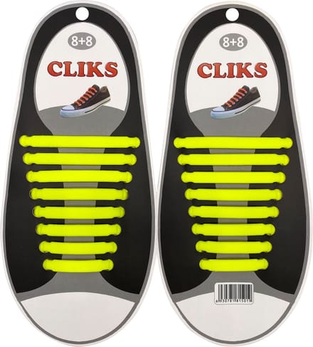 Elastische Veters Geel - Zonder Strikken - 1 Paar Schoenen - Kinderen & Volwassenen - CLIKS