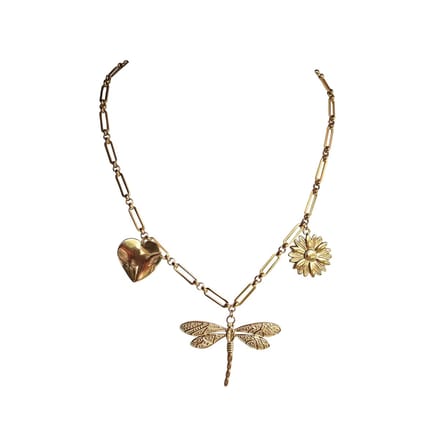 FlowJewels - bedelketting - stainless steel - goud
