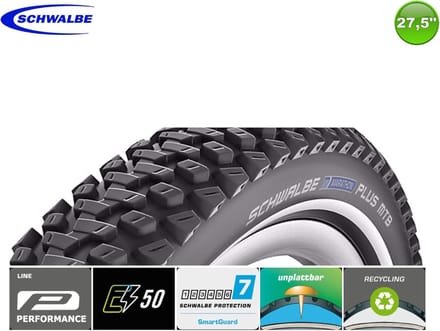 2 x Marathon Plus MTB-fietsbanden 27,5 x 2,25 cm met 2 binnenbanden SV19