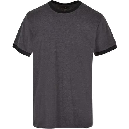 Build your Brand Men´s Ringer Tee BYBB022 - CHARCOAL/BLACK - 3XL