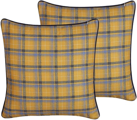 DICENTRA - Sierkussen set van 2 - Geel - 45 x 45 cm - Polyester