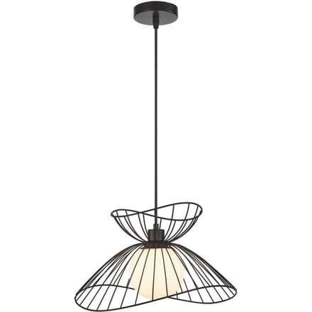 Viokef Hanglamp Belinda met glazen kap, zwart