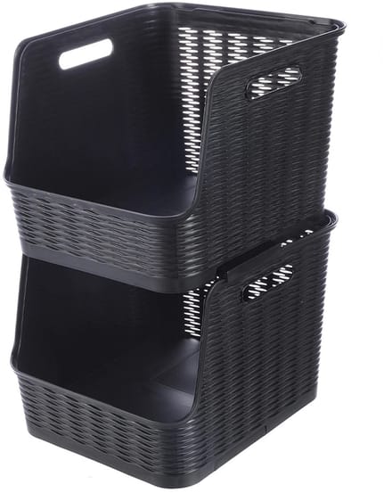 Ezystorage Kunststof transparante mand - 21 liter - Open Voorzijde (per 1 stuk)