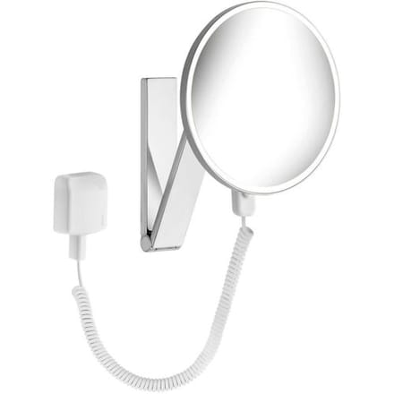 Keuco iLook-move cosmetic mirror round, 5-fold magnification, wall model, plug transformer, 17612019001