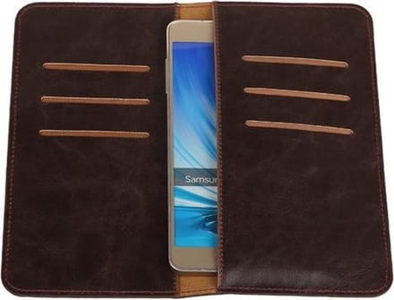 Mocca Pull-up Large Pu portemonnee wallet voor Samsung