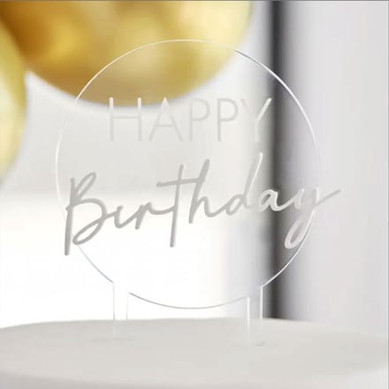 Ginger Ray - Cake Topper Happy Birthday Acryl