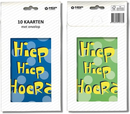 MGPcards - 20x dubbele wenskaart met witte envelop - Gefeliciteerd - 11.5 x 17 cm