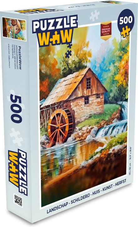 Puzzel Landschap - Schilderij - Huis - Kunst - Herfst - Legpuzzel - Puzzel 500 stukjes