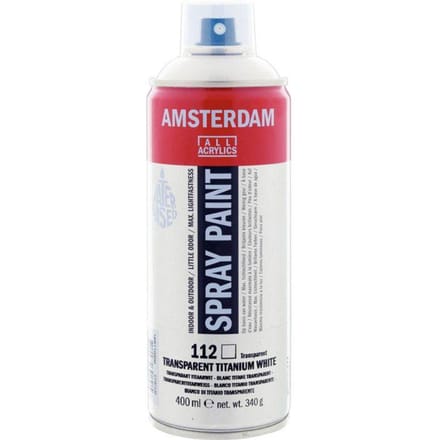 Spuitbusverf - Spraypaint - #112 - Titaanwit transparant - Amsterdam - 400ml
