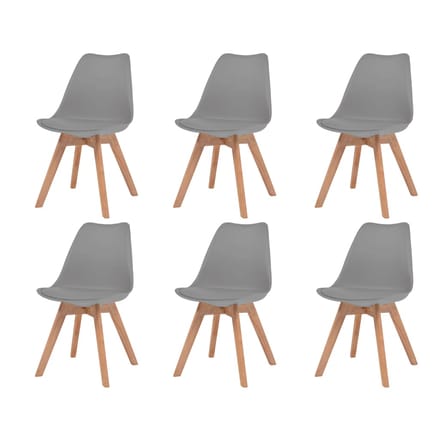 vidaXL Eetkamerstoelen 6 st kunststof grijs