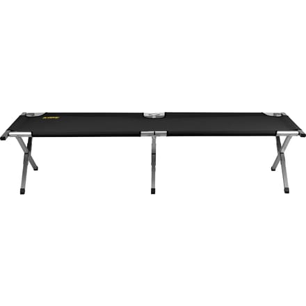Abbey Camp Campingbed XL - Luxe - Zwart - 200 x 68 x 43 cm - Aluminium